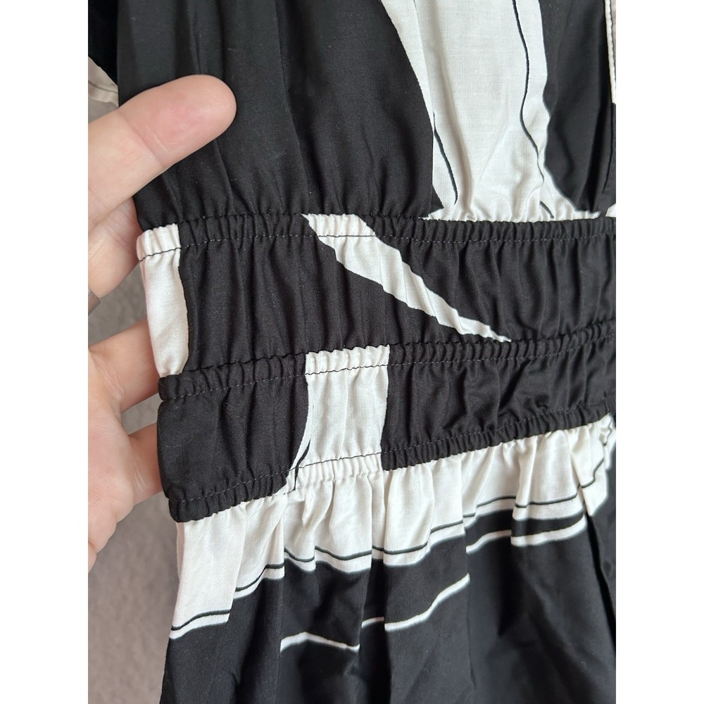 Anthropologie Maeve The Somerset Maxi Dress Black & White Geometric Print Sz XS - Picture 7 of 8